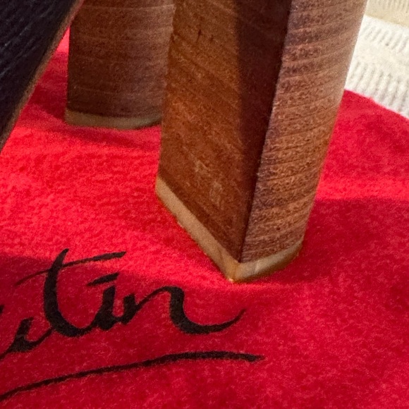 Authentic Christian Louboutin Chrome, White & Black Platform Heels - Picture 9 of 14